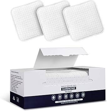 Premium Natural Plant Cotton Pads(100 Count),Soft & Lint-Free Upgraded Edge Stitching Design Cotton Rounds for Face,Unique Three-Layer Structure, Ultra-Absorbent Makeup Remover Pads,for All Skin Types