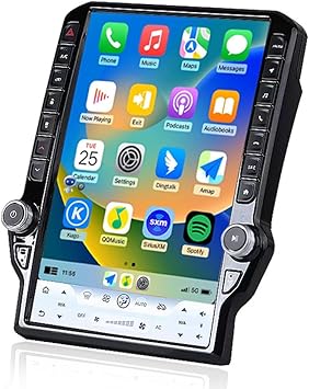 4G 14.5inch Radio for Dodge RAM 1500/2500/3500 2013-2018 Upgrade,8-Core Qualcomm CPU QLED Touch Screen Stereo,CarPlay & Android Auto (Manual AC only!)