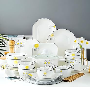 Dinnerware Set/household ceramic dishes dishes dishes chopsticks fish dishes tableware combination (Size : B) (A)