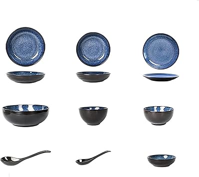 Dinnerware Set/Household Chinese Light Luxury Retro Ceramic Dishes and Tableware Set Housewarming Gift (Size : B)