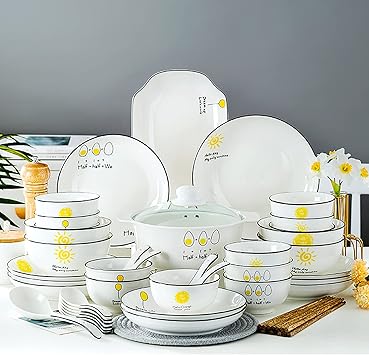 Dinnerware Set/household ceramic dishes dishes dishes chopsticks fish dishes tableware combination (Size : A) (B)