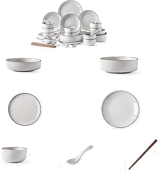 Dinnerware Set/Home Nordic minimalist light luxury bowls and chopsticks combination ceramic dishes and tableware set (Color : B)