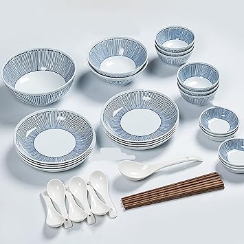 Dinnerware Set/Creative Japanese-style ceramic household dishes dishes chopsticks tableware set (Size : B)