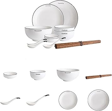 Dinnerware Set/Nordic style simple household dishes dishes dishes and chopsticks combination tableware set (Size : D) (A)