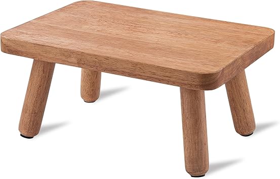 Wooden Step Stool for Adults Seniors, Anti-Slip One Step Stools, Heavy Duty Stepping Stools Kitchen Step Stool with 500lbs Capacity for Office, Bedroom, Kitchen, Bathroom