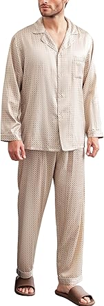 COLD POSH 100% 19MM Mulberry Silk Pajamas for Men Soft Lightweight Mens Silk Pajama Set for Valentines Pjs