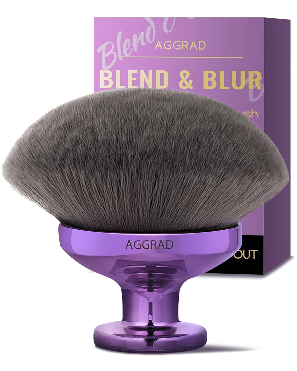 Upgraded Blend & Blur Body Makeup Brush for Self Tanner Tanning Lotion Sunscreen Applicator for Back Leg Makeup, Kabuki Foundation Brush for Liquid Beauty Supreme Cream Bronzer Brush for Face, Gold
