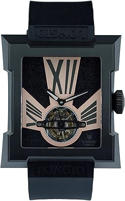 LONGIO Asmara Tourbillon Watches for Men, Titanium DLC Black Case, Rose Gold Dial,Sapphire Crystal, Luxry Tourbillon Watch