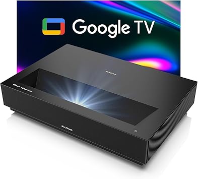 WEMAX Nova Pro 4K Ultra Short Throw Projector, 150" ALPD Laser TV with Smart Google TV, 2100 ISO Lumens, Dolby Audio, UST Projector for Movie, WiFi Bluetooth, Built in Google Assistant (Black)