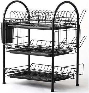 Kitchen Plate Rack Rack Metal Rack Table Table Cutlery Countertop Drain Plate Rack ge Tableware Rack(Color:A,Size:O