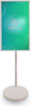 OptiSigns OptiKiosk 32 – Digital Signage Kiosk with 32” Touchscreen, Full HD Display, Preloaded Software for Remote Management, Subscription Required (with Stand & Rechargeable Battery)