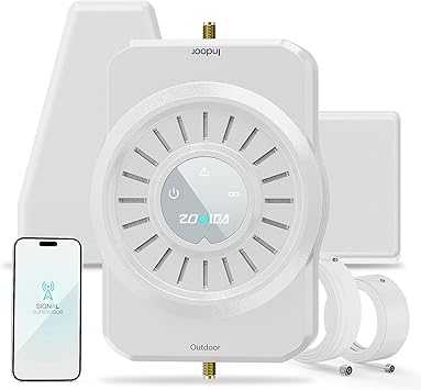 ZORIDA Cell Phone Signal Booster for Home Multi-Room, Cell Phone Boosters for All US Carriers Verizon, AT&T, T-Mobile, Boost 5G 4G to 4,000sq ft, 72dB High Gain Antennas, App 2026 Upgrade Ver 5S Pro