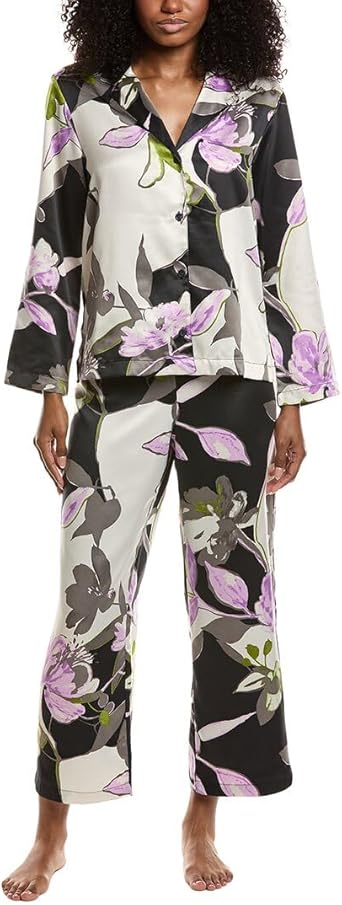 Natori Women's Natori Women's Tsubaki Pj Set, W76008, Black Multi, L