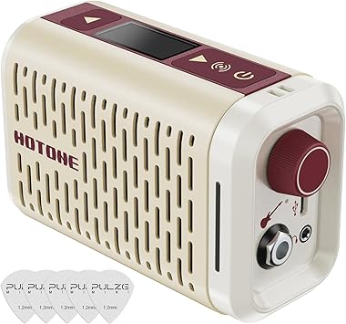 HOTONE Pulze Mini 5W Mini Smart Guitar Amp,Headphone Amp with BT Speaker Mobile APP for Electric Guitar, Acoustic or Bass(Incl 5PCS Custom Guitar Picks by VOLKTONE)