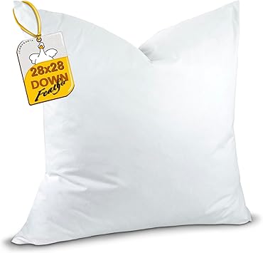 Down and Feather Throw Pillows Insert for Cushions,Sofa and Bed (1 Pack,28x28 Inch)