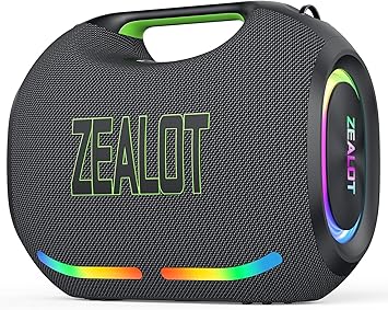 ZEALOT Loud Portable Bluetooth Speaker, 300W Max Wireless with LED Light, Dual Pairing, XBass, Bluetooth 5.3, 48000mAh, Outdoor Waterproof Speaker for Camping, Beach and Party