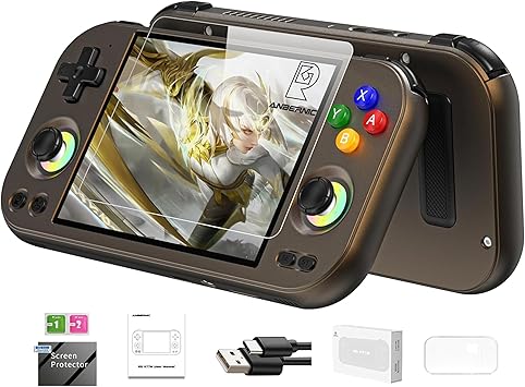 RG477M Retro Handheld Game Console , Aluminum Alloy CNC Dimensity 8300 Android14 System 4.7-inch Touch Handheld Game Console WiFi/Bluetooth Hall Joystick RGB Light 5300mah