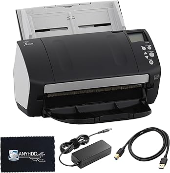 Fi-7160 Fujitsu Scanners for Computers - 60 PPM (Mono/Color),600 DPI Document Scanner, with 24V Power Cable & USB 3.0 Cable & Microfiber Cleaning Cloth (Renewed)