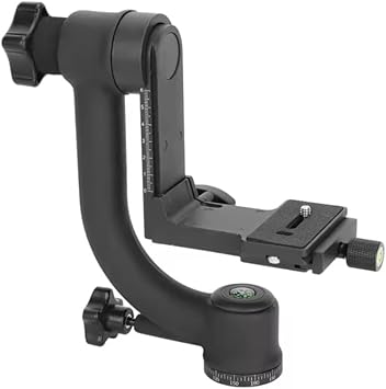 Aluminum Alloy Gimbal Tripod Head with 1/4" Quick Release Plate - 360° Rotating Ball Head, Smooth Pan & Tilt for DSLR, Live Streaming, Bird Watching, Outdoor Shooting Stabilizer, Camera Stabilizer
