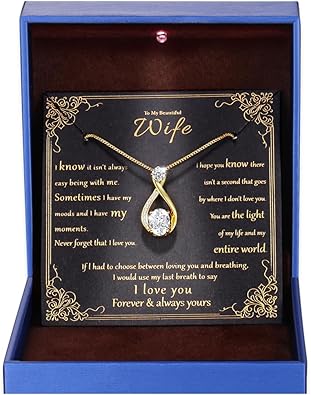 1.5CT Moissanite Infinity Pendant Necklace in Gift Box|Anniversary Wedding Gifts for Women Wife Her|S925 Sterling Silver 18K White Gold/Gold Filled|Jewelry for Birthday Christmas Valentines Day