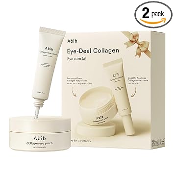 Abib Eye-Deal Eye Care Kit | Vegan Collagen Eye Patch, Non-animal Collagen Eye Cream | Puffy Eyes and Dark Circles, Anti-Wrinkle | Gifts for Women (Under Eye Care Duo)