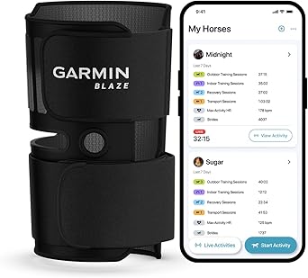 Garmin® Blaze™ Equine Wellness System, Easy-to-Use Tail Wrap and Sensor, Health & Wellness Insights