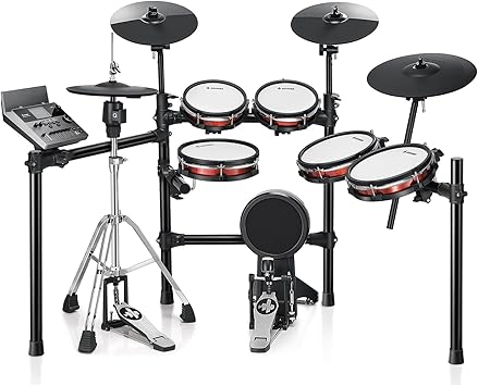 Donner Electric Drum Set DED-300 Pro, Electronic Drum Kit Adult, Professional Full Size 6-Drum & 3-Cymbal Setup, 12'' Single-Zone Hi-hat with Stand, 1100+ Professional Tones, Gifts for Men Him Teens