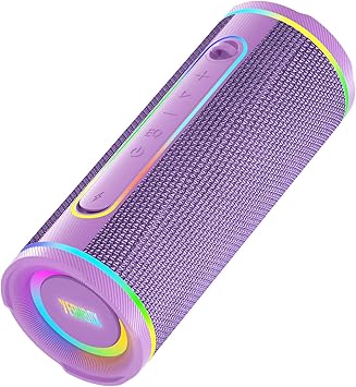 YEAHBOX X-Boom Go Portable Bluetooth Speaker, Max 40W Hi-Fi Sound, Dome Tweeter & Track Bass Driver, Dual EQ Modes, IP65 Waterproof, RGB Light Show, TWS Stereo Pairing, Bluetooth 5.4, 10H Playtime