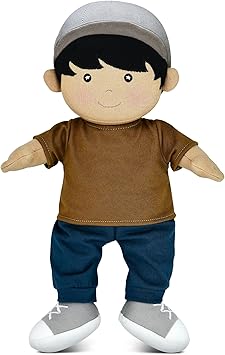 Apple Park Kids 12.5" Soft Baby Doll | Non-Toxic, Corn-Fiber Filled, Hypoallergenic, 100% Organic Cotton | Baby Doll (Grady)