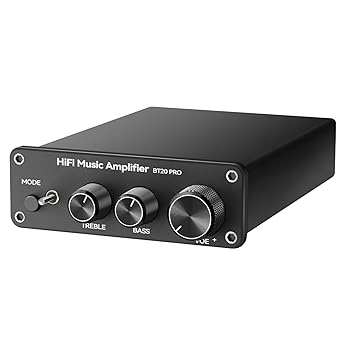 BT20A Pro Stereo Amplifier, 300W x2 Mini Class D Amp Receiver, 2 Channel Home Audio Component Amplifiers for Passive Speakers, for Indoor/Outdoor/Garage/Ceiling/Bookshelf Speaker