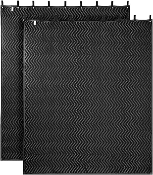 VEVOR 2 Pcs Sound Dampening Blankets, Soundproof Curtains with 96 x 80 in, Soundproof Blanket with Grommets, Studio Grommeted Blanket, for Window, Door, Light Blocker, Music Recording, Black