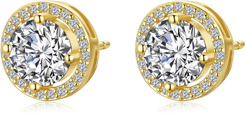 0.5/1ct Diamond Earrings Studs,14K Gold Round Cut Solitaire Earrings,D-Color VVS1,Ideal for Birthday Gift