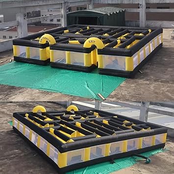 Fun Giant 10x10m Inflatable Maze Inflatable Laser Maze Inflatable Obstacle Course for Team Building and Event(33x33ft with Blower)