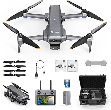 Contixo F33 Professional Drone - 4K/30FPS Camera, GPS & Optical Flow, 2-Axis Gimbal + EIS, 5.5" Touchscreen Remote, Obstacle Avoidance, 4-Mile FPV, 42-Min Flight, Hunting & Outdoor Tracking