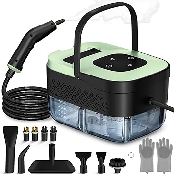 Steam Cleaner, Portable Steamer for Cleaning with 16pcs Accessories, 6-Level Adjustable and 15s Heat-Up, Handheld Steam Cleaner for Home, Tile, Dirt, Grout, Grease, Car Detailing