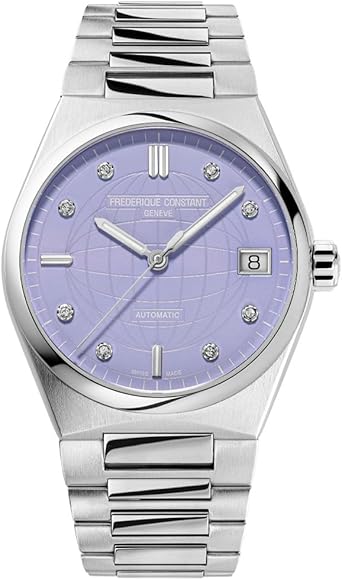 Frederique Constant Ladies Swiss Automatic Highlife Silver-Tone Stainless Steel Watch with Bracelet and Additional White Rubber Strap, Style: FC-303LPD2NH6B