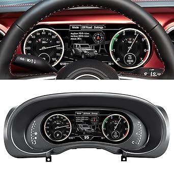 Digital Instrument Cluster Display for Jeep Wrangler 2007-2010 Speedometer Upgrade 12.3”HD screen1920*720 Fast Boot Plug&Play OTA Upgrade 6MODE