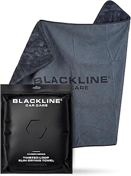 Blackline 24"x36" Slim Twisted-Loop Drying Towel, 800GSM, Streak Free, Lint Free, Reusable - Car Accessories, Bath Towels, Microfiber Cleaning Cloth - One Pass is All You Need