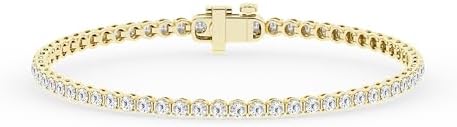 Belacqua Lab Grown Diamond Tennis Bracelet in 14K White Gold or Yellow Gold, Round Cut, 2 to 10 Carat, F Color, VS2 Clarity, 4 Prong Set, Size 7 Inches, Fine Jewelry for Women, Gift Box Included