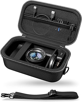 ProCase Hard 4K Digital Camera Case for VJIANGER, JGIPL, Duluvulu, Zostuic, Oiadek, Lecnippy, NIKICAM Camera Accessories, Protective Vlogging Travel Carrying Storage Bag with Shoulder Strap -Black