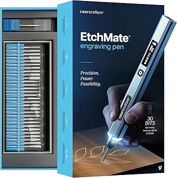 EtchMate Engraving Pen for Metal, Wood, Glass, Plastic & All Materials - Cool Birthday Gift Ideas - Engraver Pen Tool - Teen Boy Gifts - Unique Gifts for Women, Teenage Girl - Craft Kits for Adults