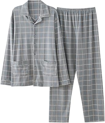 Men Pyjama Set Spring Long Sleeve Print men Pajama Nightwear Collar Pijama Male Sleepwear two Piece