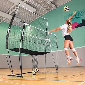 FORZA Portable Pop-Up Volleyball Practice Net Station – Adjustable Height Training Net with Carry Bag – Durable Metal & Fiberglass Frame for Indoor & Outdoor Volleyball