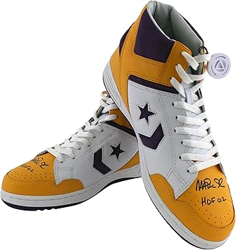 Lakers Magic Johnson "HOF 02" Authentic Signed Converse Weapon Shoes BAS Witness