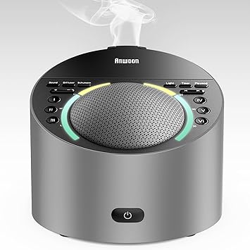 Sound Machine with Aroma Diffuser, Premium Metal Shell White Noise Machine, Soothing Night Light, 50+ Natural Sounds for Sleep, Focus, Relaxation, Perfect System for Adults Kids Baby