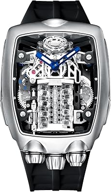 Automatic Watches for Men Skeleton Watch Waterproof Mineral Glass Supercar Wrist Watch Anti Shock Business