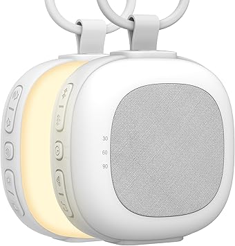 Portable White Noise Sound Machine with Mood Lighting 7 Color Night Light 32 Soothing Sounds, Timer, Memory Function Adjustable Volume Canceling for Sleeping Sound Therapy for Home, Travel