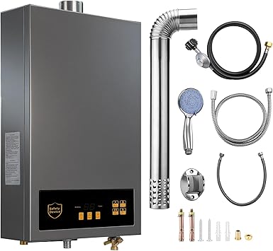 Propane Gas Tankless Water Heater, 5.3 GPM, 130,000 BTU Indoor, On Demand Instant Hot Water Heater with Touch LED Temperature Display and Multi-Protection