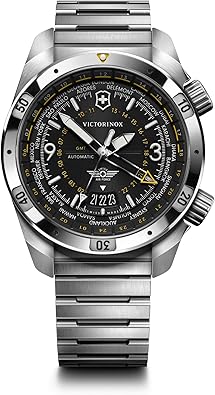 Victorinox Air Pro Automatic Black Dial Stainless Steel Watch 43mm - 242004