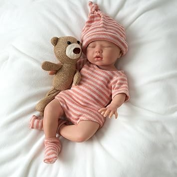 13 Inch Silicone Baby Doll Girl – Drink & Wet Reborn Baby Doll Silicone Full Body with Clothes & Feeding Set